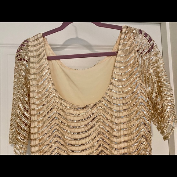 Gold Sequin Dress Large - Picture 4 of 4